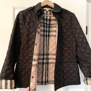 Black Burberry Diamond Quilted Jacket Size Large